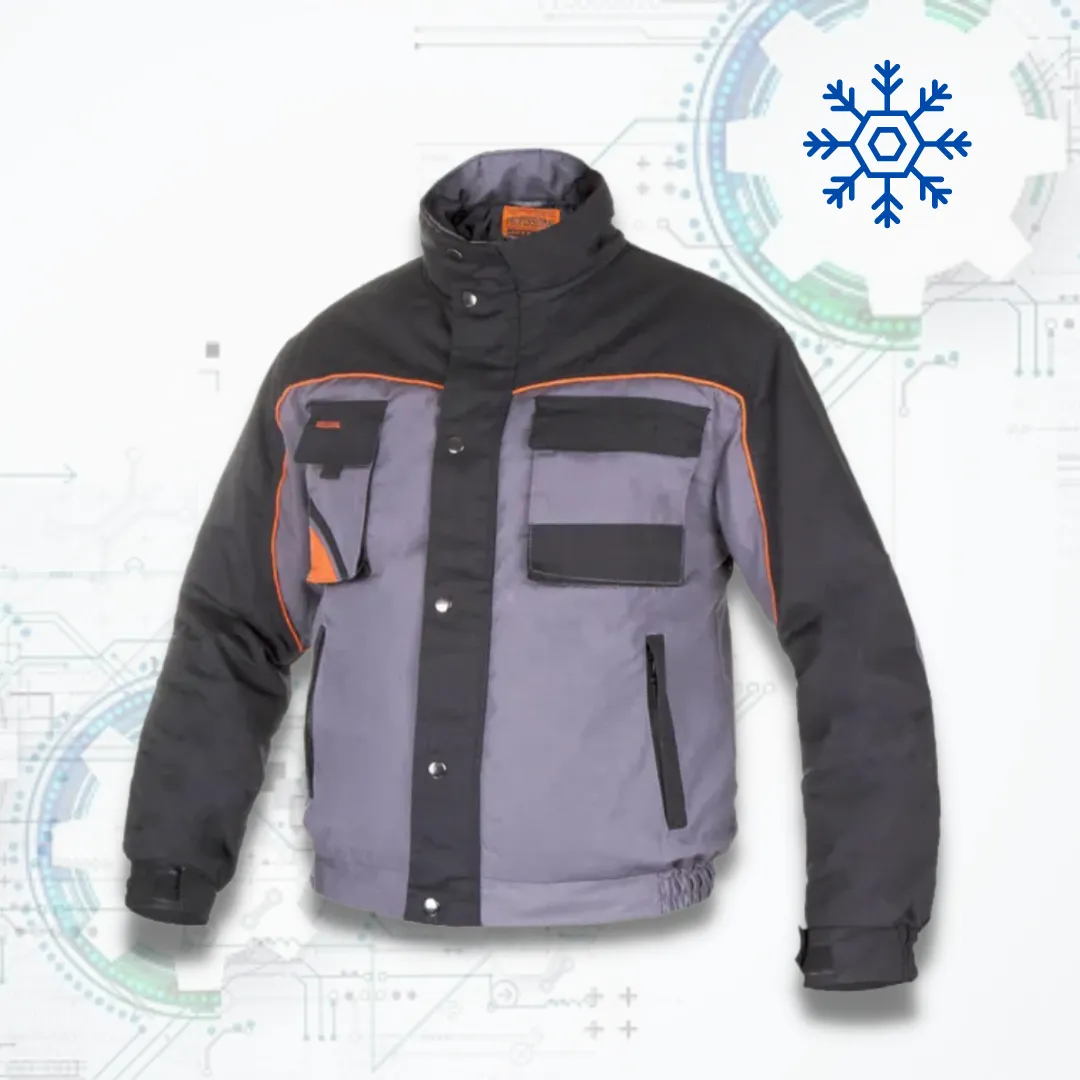 Professional Rövid Téli Bélelt Munkavédelmi Kabát KRT-W-S (szürke/fekete)
