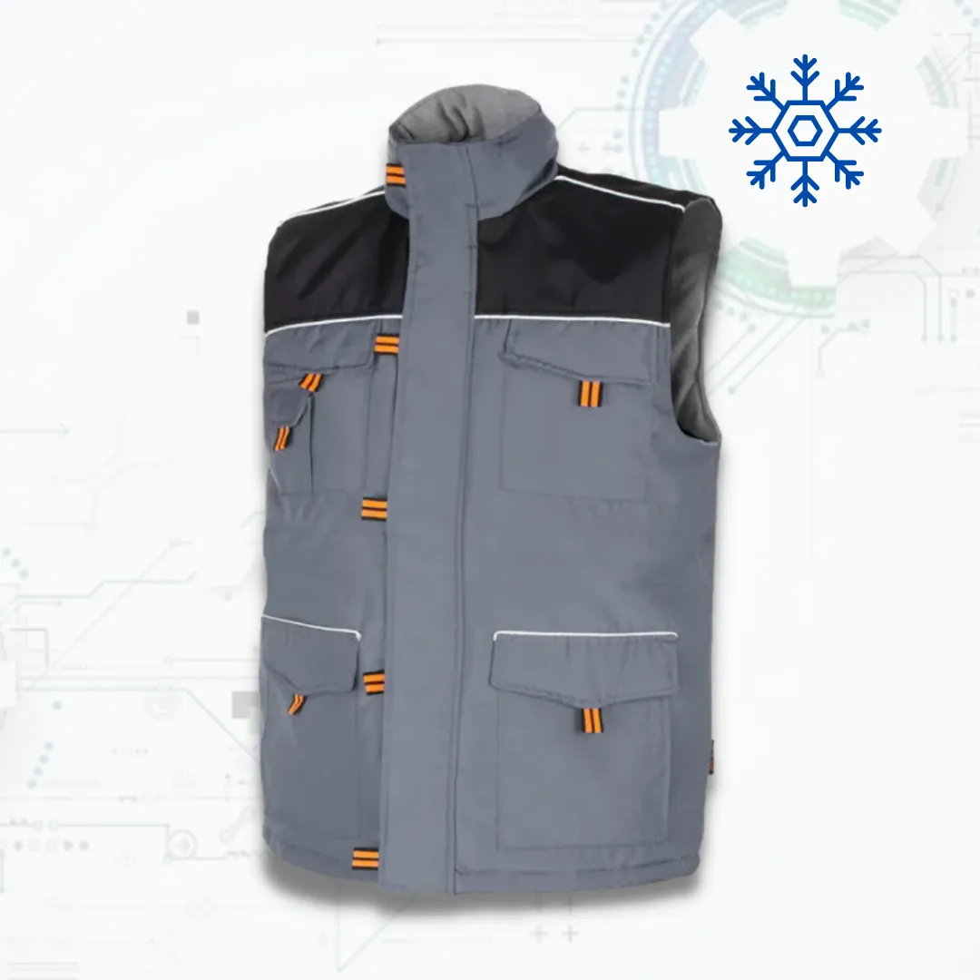Prof-Top Winter Grey Vest - Bélelt téli munkavédelmi mellény (D221)
