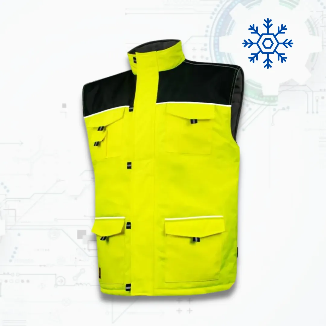 Prof-Top Winter Yellow Vest - Bélelt téli munkavédelmi mellény (D221)