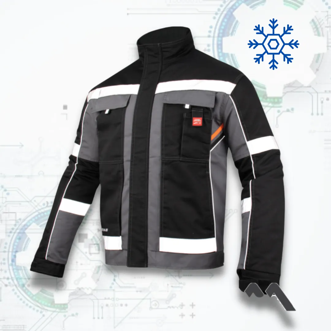 Professional-Ref Téli Rövid Munkás Kabát szürke KRT-W-S (szürke / fekete)