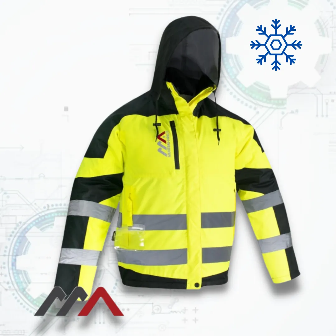 Flash Medium Téli bélelt Munkavédelmi Kabát KRT-W (neon sárga - fekete)