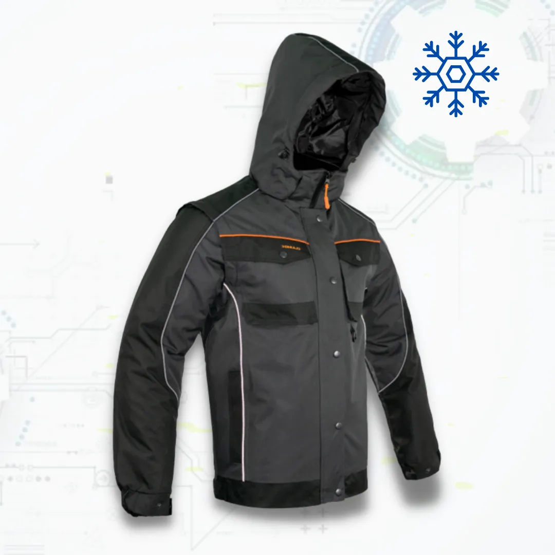 Classic Winox Téli bélelt Munkavédelmi kabát KRT-W (szürke / fekete)