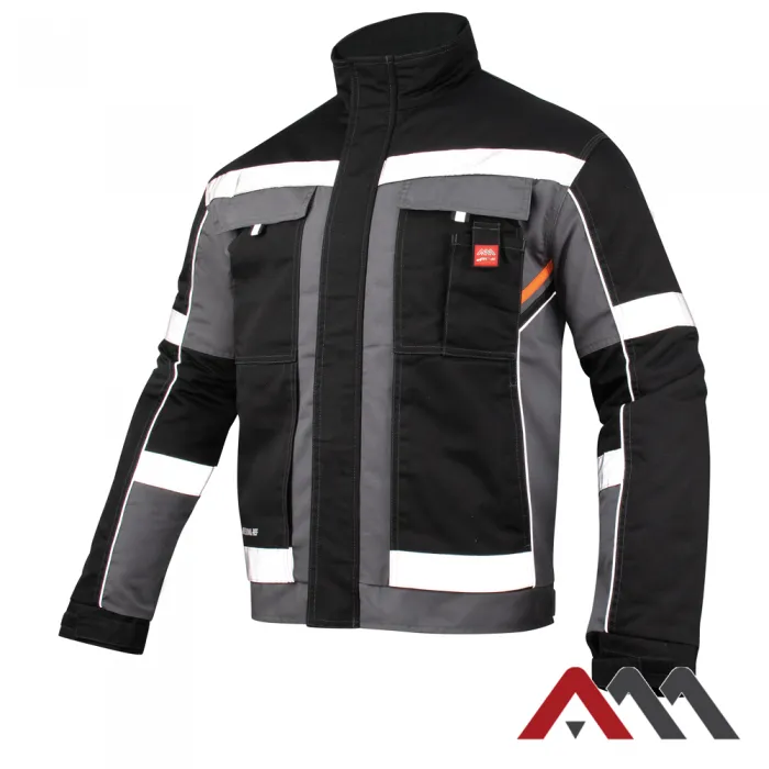 Professional-Ref Short Téli bélelt Munkavédelmi Kabát KRT-W-S (szürke / fekete)