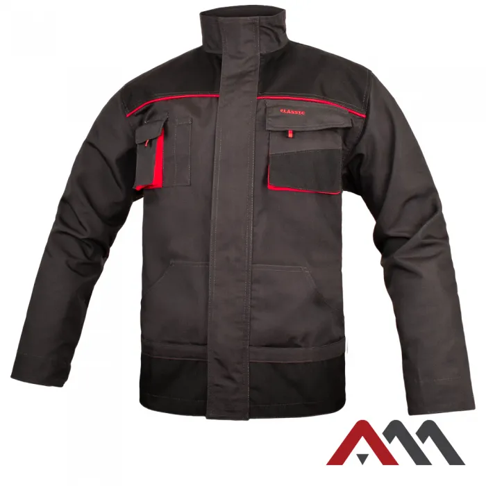 Classic Red Munkavédelmi Kabát KRT (sötét szürke / piros)